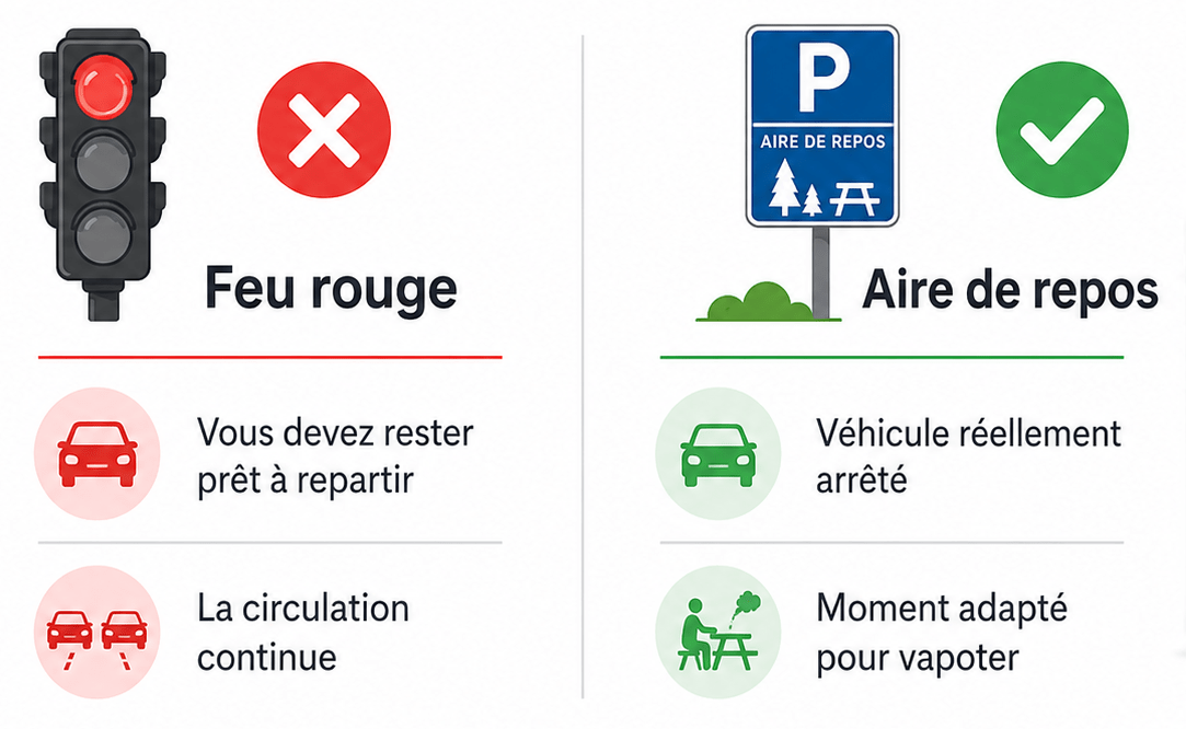 lieu sécurisés pour vapoter en voiture