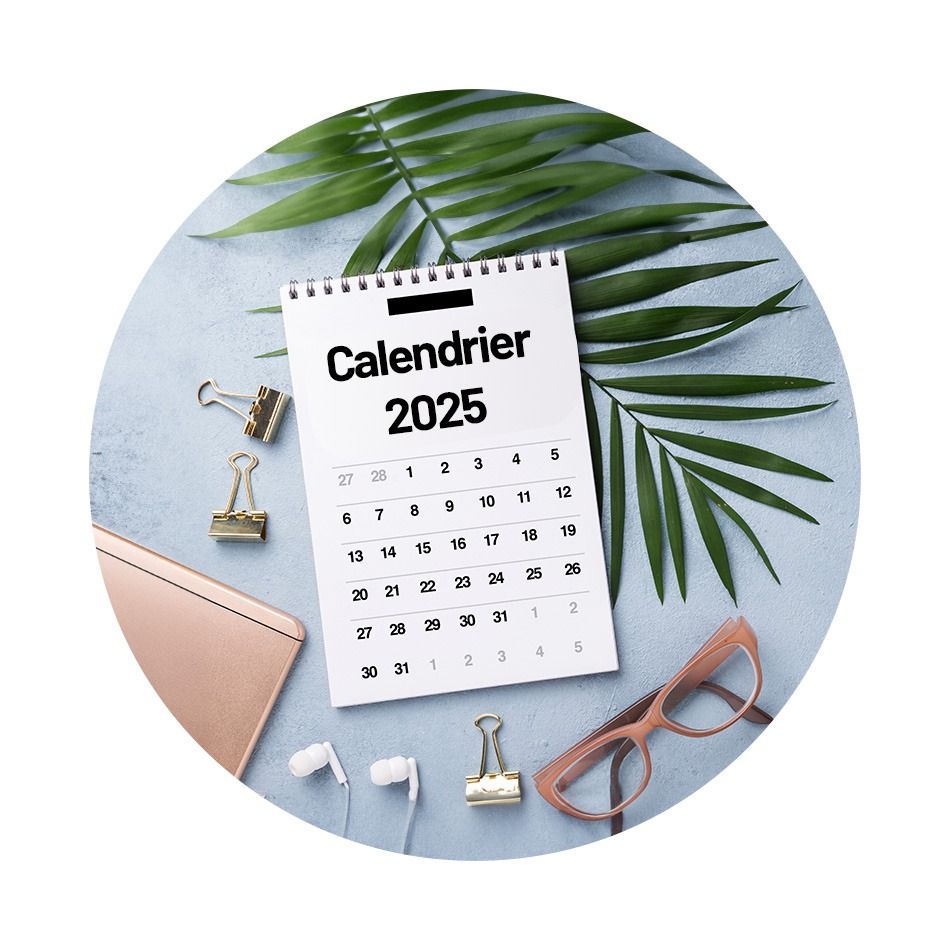 Calendrier papier avec date du mois