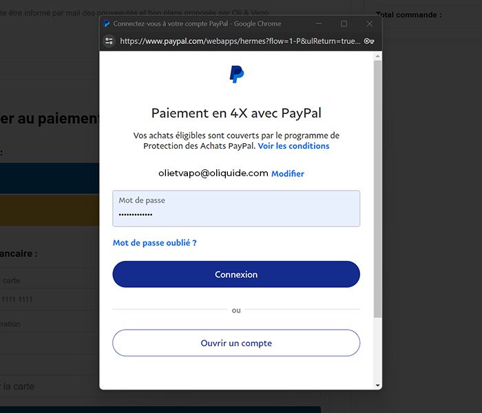 Connectez vous ou inscrivez vous sur Paypal