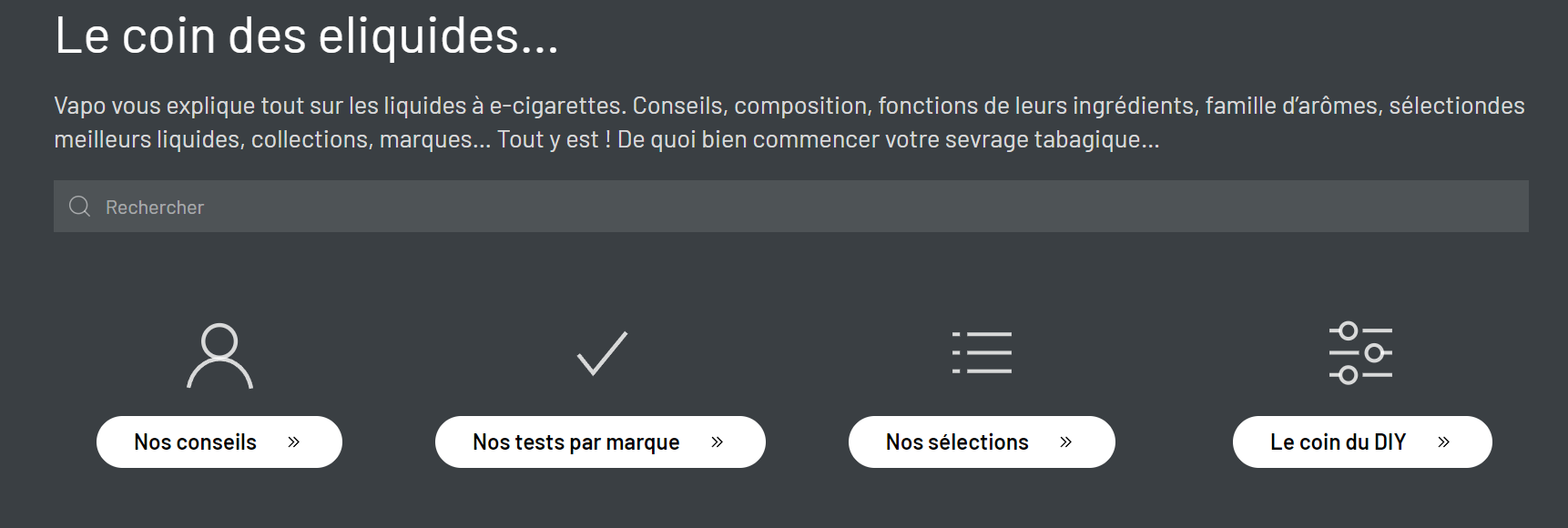 Image du menu des e-liquides