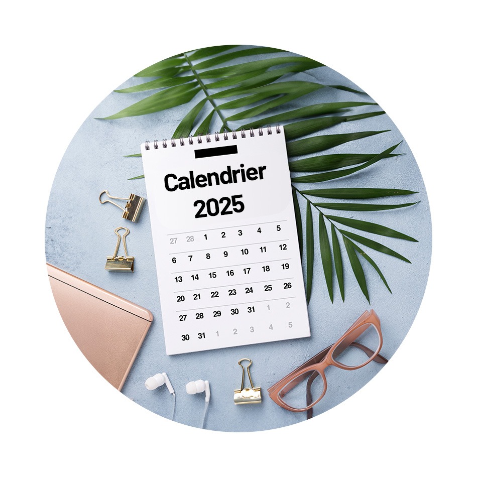 Calendrier papier avec date du mois