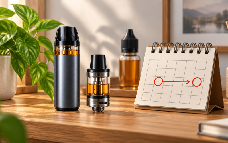 e-liquide stocké plusieurs jours dans un clearomiseur