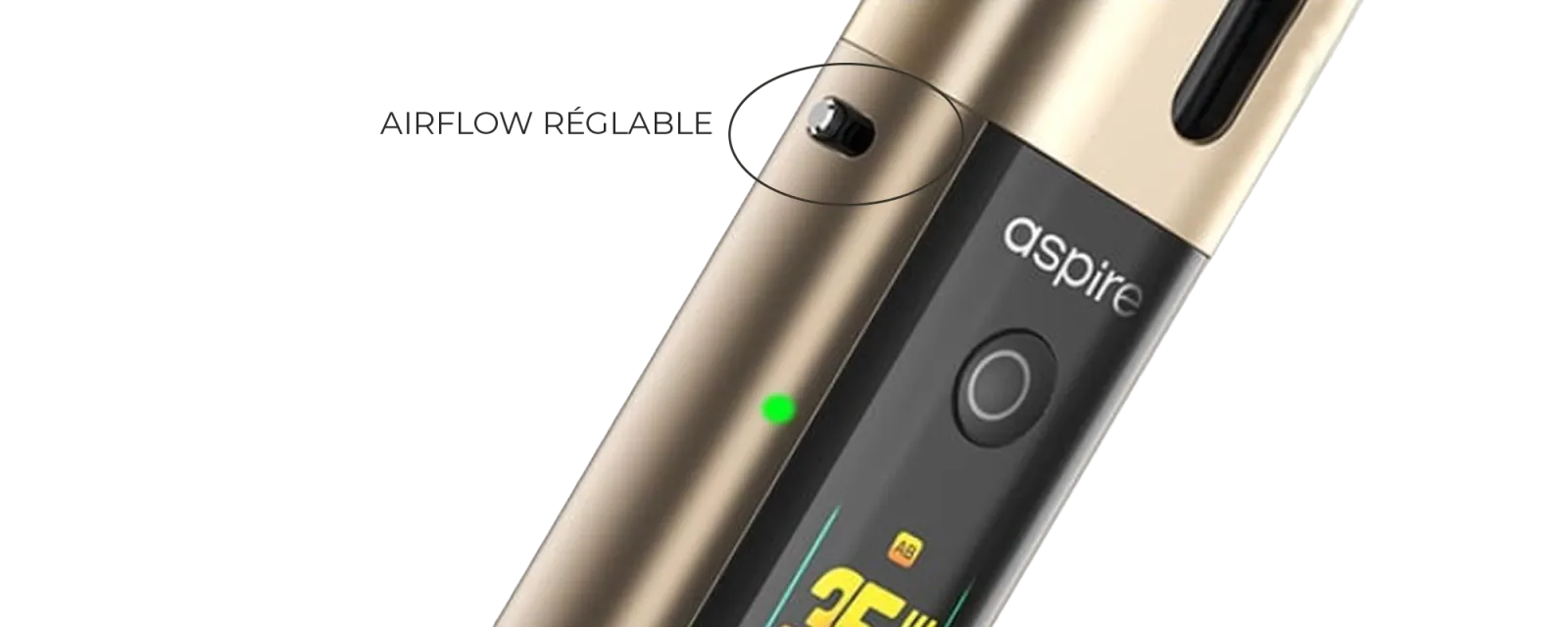Airflow réglable sur le pod Fluffi Pro de Aspire