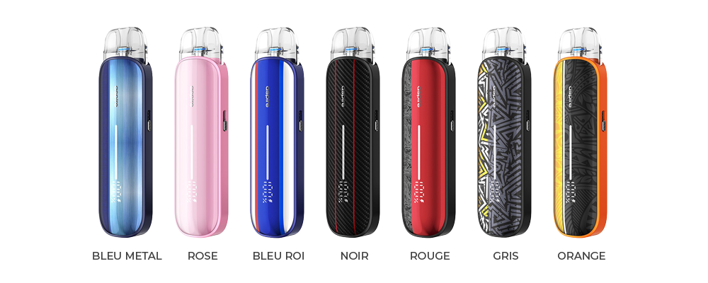 Image des 7 coloris du pod pixo Aura Aspire