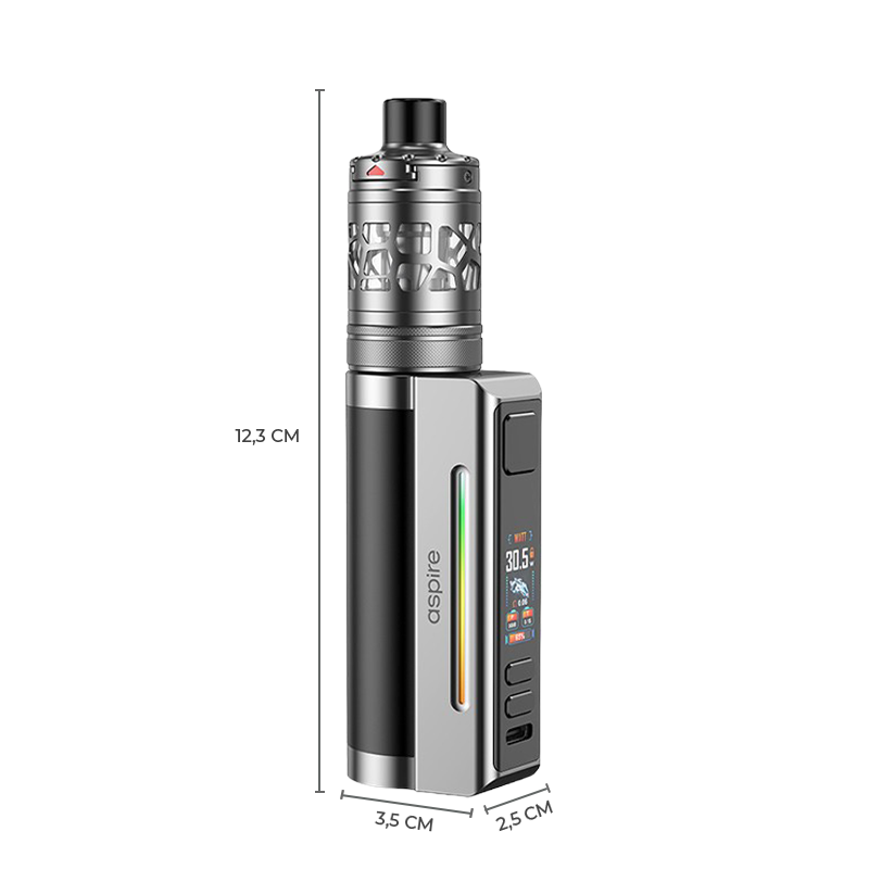 dimensions du kit Zelos M80 Aspire