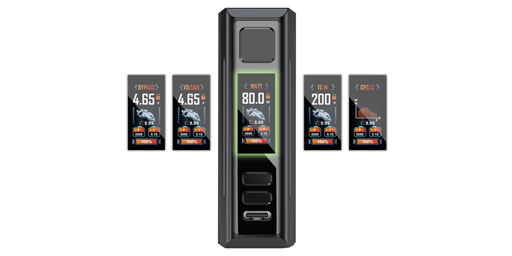 5 modes de vape sur le kit Zelos M80 Aspire