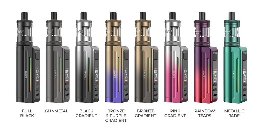 Image des 8 coloris du kit x80 Aspire