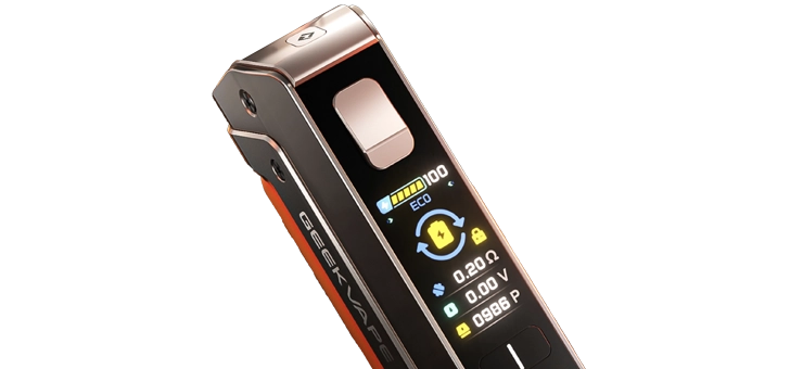 Gros plan de l'écran du Mod Aegis Solo 3 de chez Geek Vape