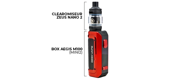 Vue détaillée du Kit M100 de chez Geek Vape