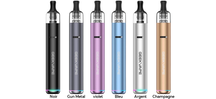 Image de présentation de la gamme de couleur du pod Wenax S3 Evo Geek Vape