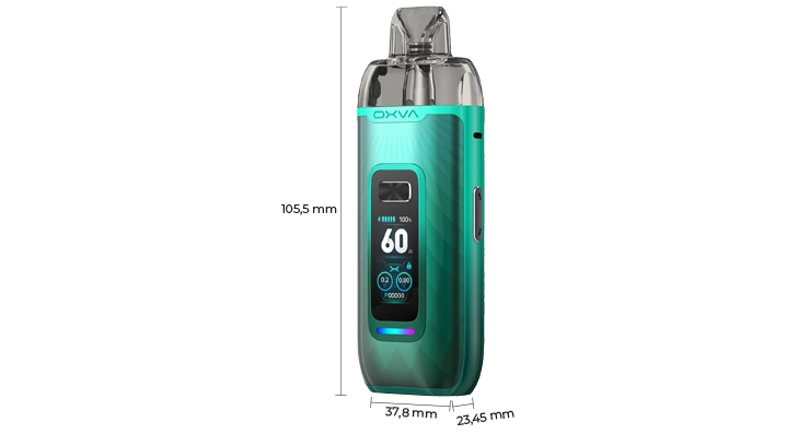 Présentation des dimensions du pod VPrime Oxva