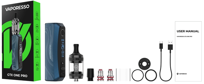 Image présentant le packaging du pack GTX One Pro Vaporesso