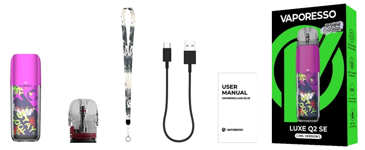 Vue du packaging du pod Luxe Q2 SE Vaporesso