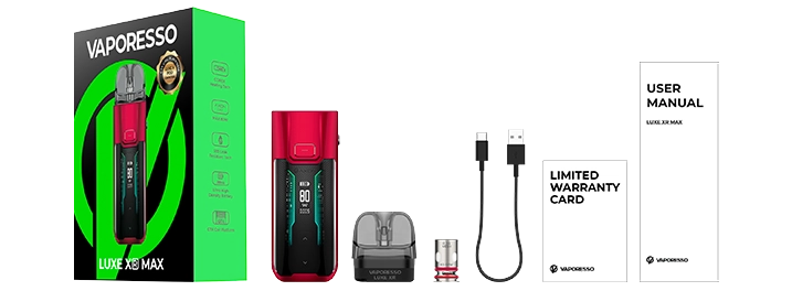 Packaging du pod Luxe XR Max vaporesso