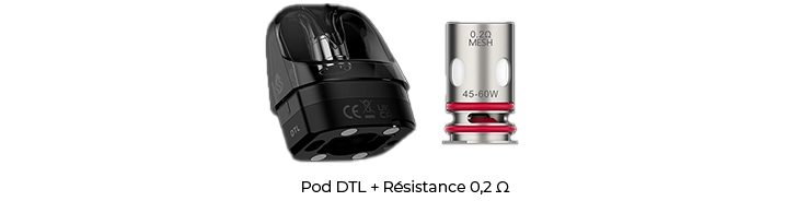 Image Pod DTL avec résistance fourni dans le pck du pod Luxe XR Max Vaporesso