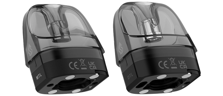 Présentation des deux cartouches pour la e-cigarette Luxe XR Max 2 Vaporesso
