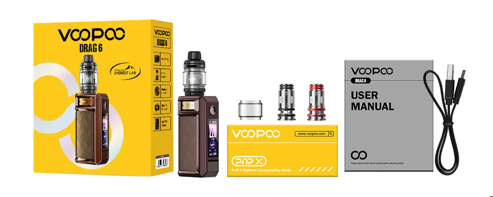 Contenu du pack Voopoo Drag 6