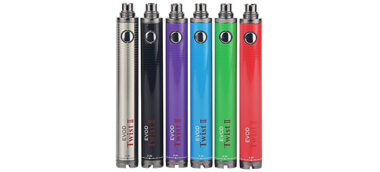 Images des couleurs proposées pour la batterie Evod Twist 2 Kangertech