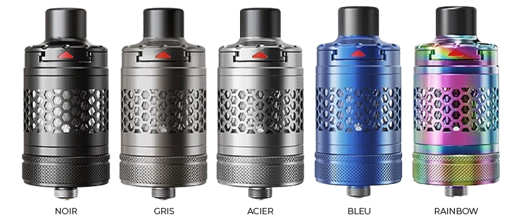 Vue de la gamme de couleurs du clearomiseur Nautilus 3S Aspire