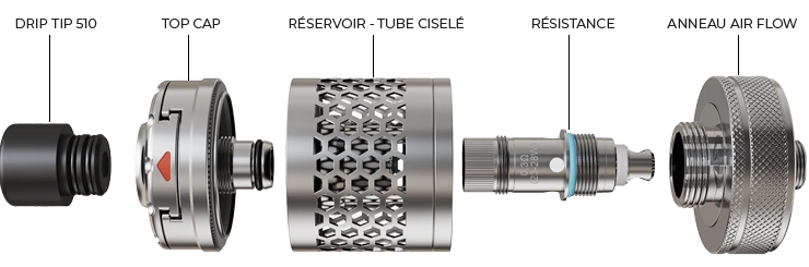 Vue éclatée du clearomiseur Nautilus 3S Aspire