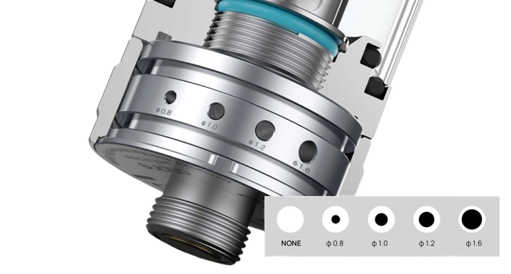 Gros plan sur l'Air Flow du Nautilus Nano Tank Aspire