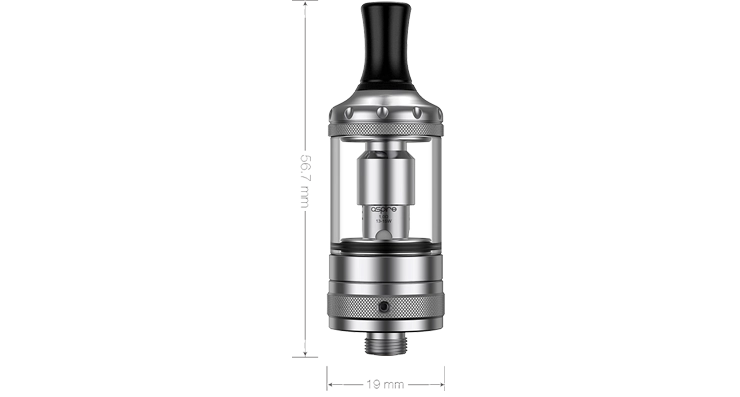 Vue des dimensions du clearomiseur Nautilus Nano Tank Aspire