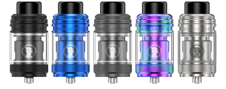 Vue des couleurs proposées pour le clearomiseur Z Fli Tank de chez Geekvape