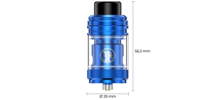 Présentation des dimensions du clearomiseur Z Fli Tank de chez Geekvape