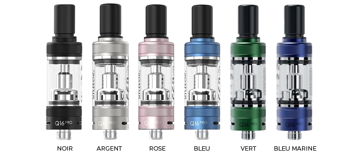 Gamme de couleur du Clearomiseur pour le kit Q16 PRO de chez Justfog