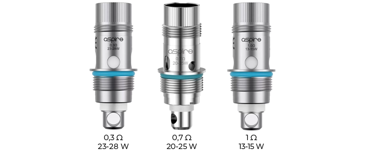 Image des 3 modèles de résistances Nautilus Mesh Aspire