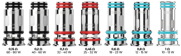 Vue de la gamme de résistances PNP X disponible pour le Pod Voopoo DRAG S2