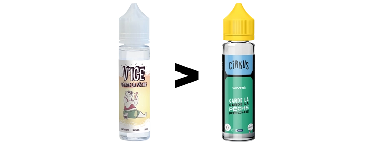 Image présentant le changement de packaging de la marque V'ice en Cirkus