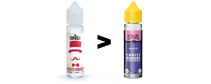 Image présentant le changement de packaging de la marque Cirkus