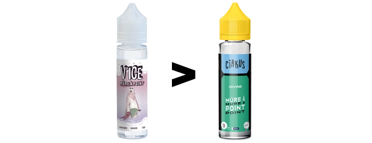 Image présentant le changement de packaging de la marque V'ice en Cirkus