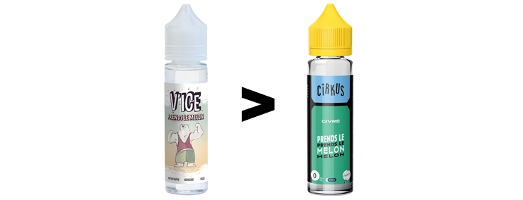 Image présentant le changement de packaging de la marque V'ice en Cirkus