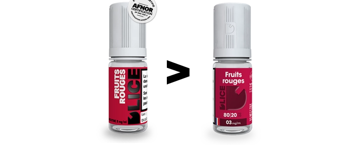 Image présentant le changement de packaging de la marque D'Lice