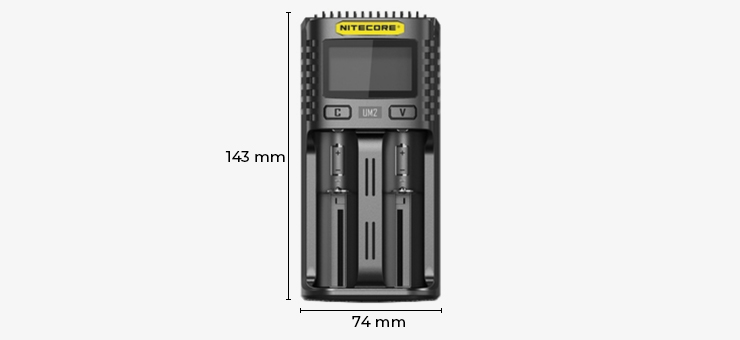 Dimensions du chargeur d’accus Intercore UM2