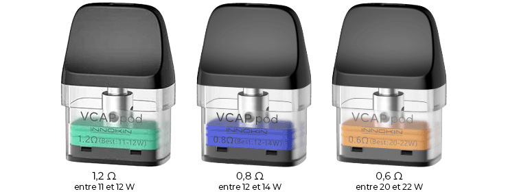 Présentation des 3 modeles de cartouches pour le pod TRINE de INNOKIN