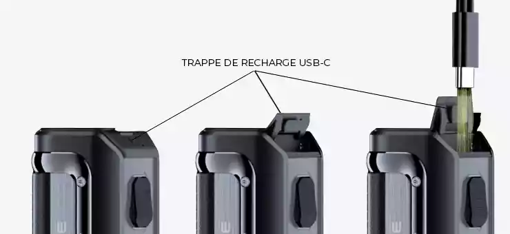 Visuel sur le port USB C de l’AEGIS MINI 2 DE GEEKVAPE