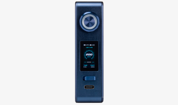 Vue de la façade côté écran de la box Centaurus M200 de chez Lost Vape