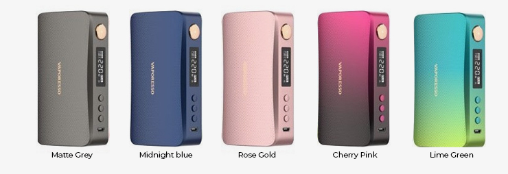 Visuel de présentation de la gamme de couleur de la box Gen-S de chez Vaporesso