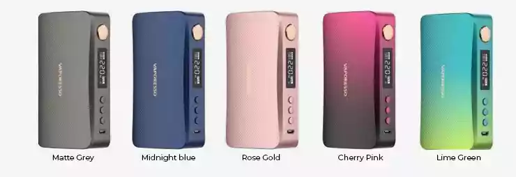 Visuel de présentation de la gamme de couleur de la box Gen-S de chez Vaporesso