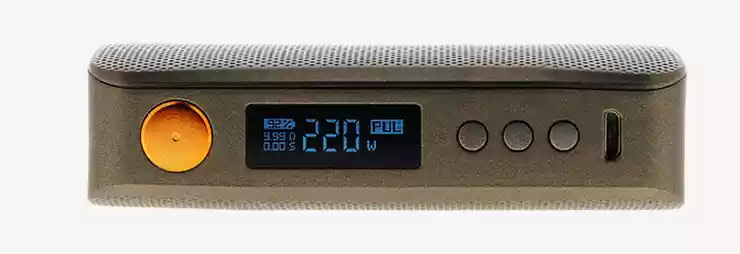 Vue de l’écran LED de la box Gen-S de chez Vaporesso