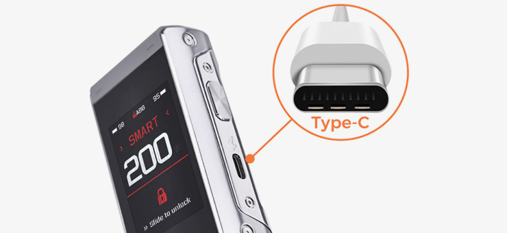 Prise USB-C de la e-cig de l’AEGIS TOUCH T200 de Geekvape