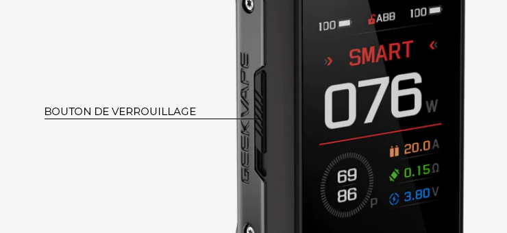 Bouton de verrouillage de l’AEGIS TOUCH T200 de Geekvape