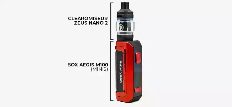 Vue détaillée du Kit M100 de chez Geek Vape