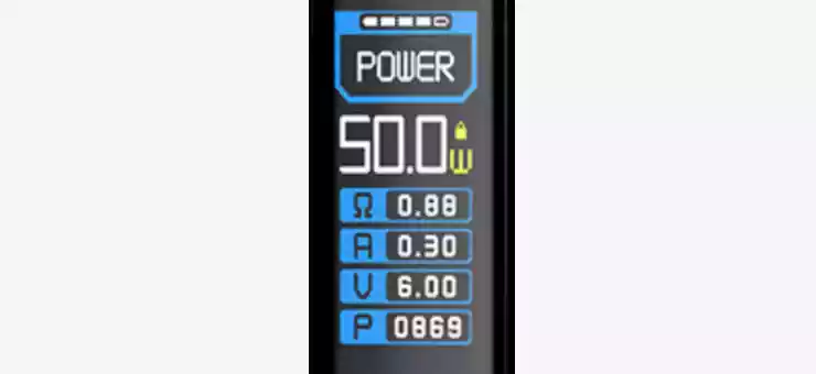 Image présentant un zoom sur l’écran du Z50 Nano de chez Geek Vape