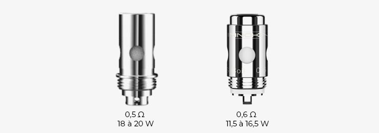 Vue des résistances disponibles dans le Kit Sceptre 2 de Innokin