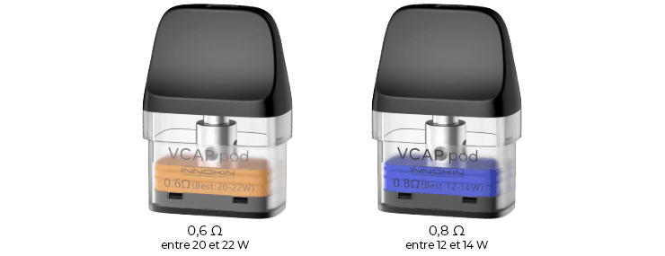 Image des cartouches du Pod TRINE Innokin livrées avec le pod