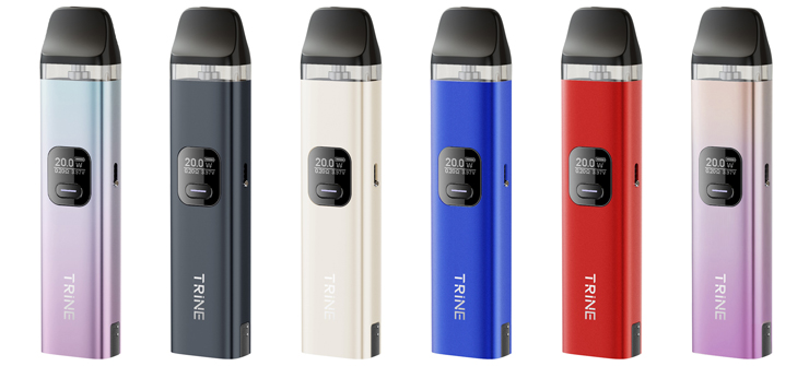 Image de présentation de la gamme de couleur du Pod TRINE de chez Innokin